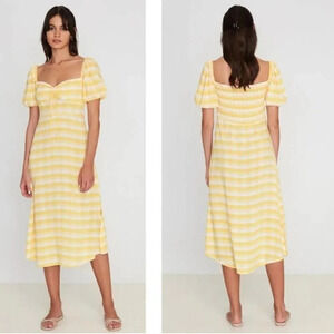 Faithfull the brand check midi dress